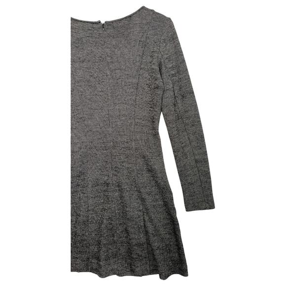 Theory Dress Womens 4 Gray Wool Long Sleeve Fit Flare Career Classic Minimalist - Picture 10 of 14